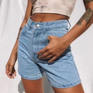 Princess Polly The Swalla Shorts Light Blue